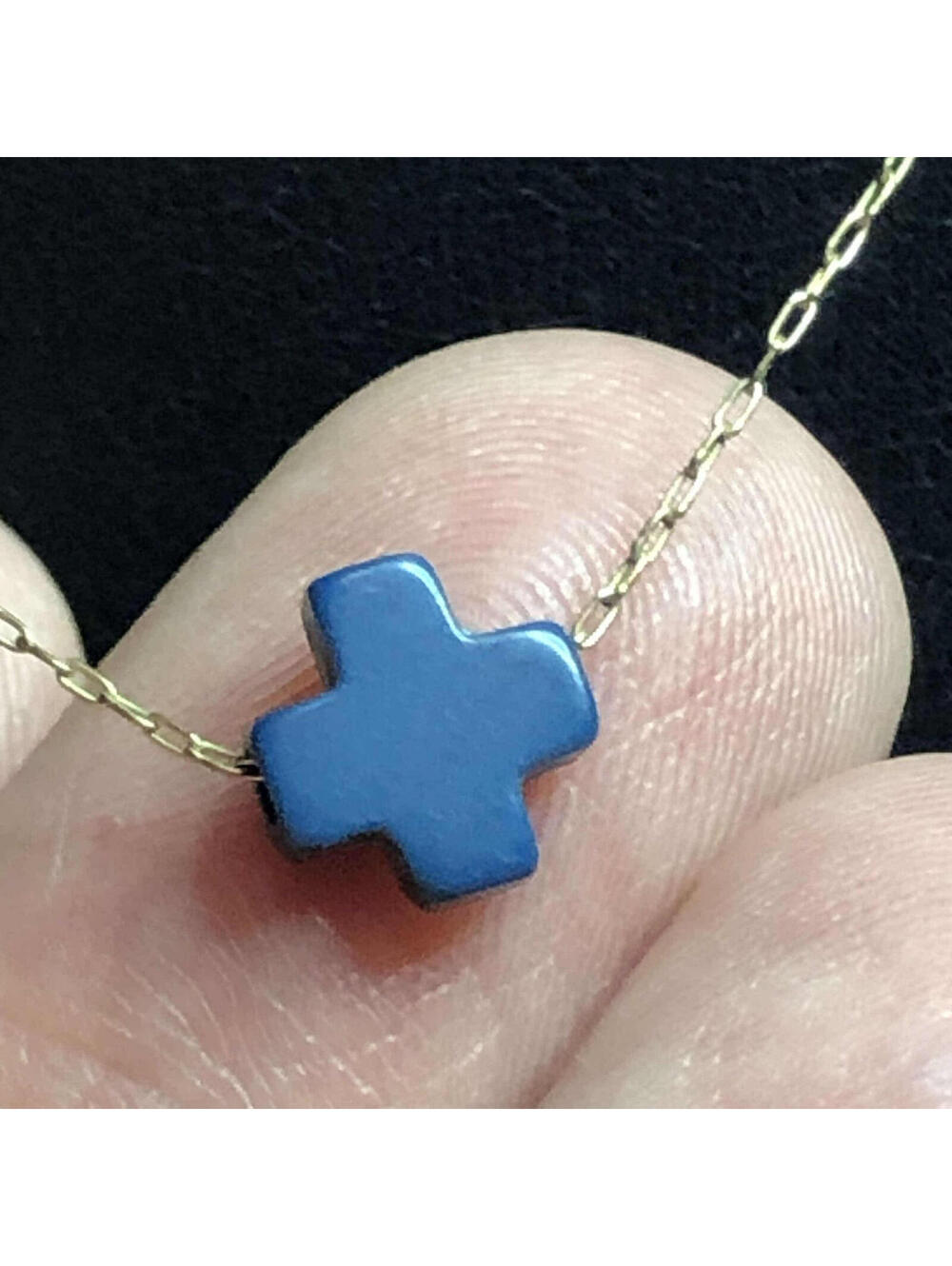 1854 Blue Cross station  Pendant14/20 GF Gold filled necklace 19"